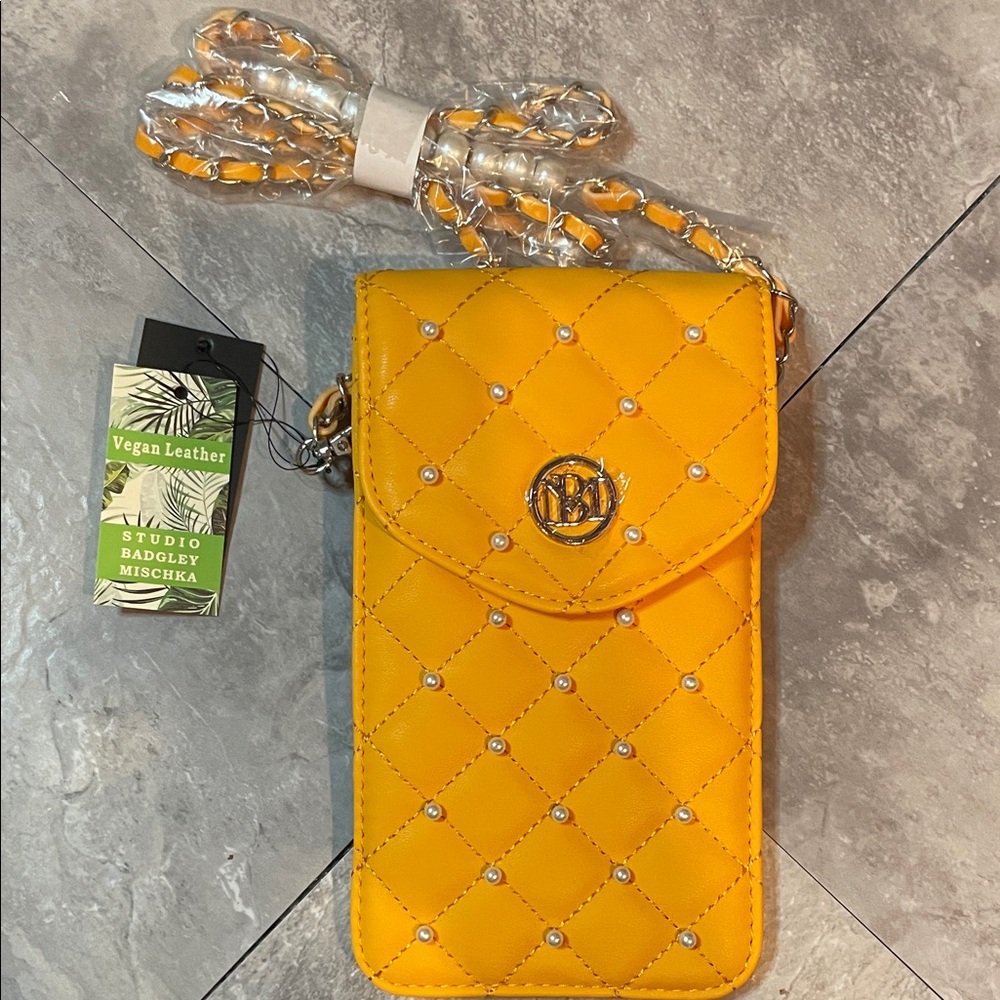 Badgley Mischka Quilted Yellow Phone Case